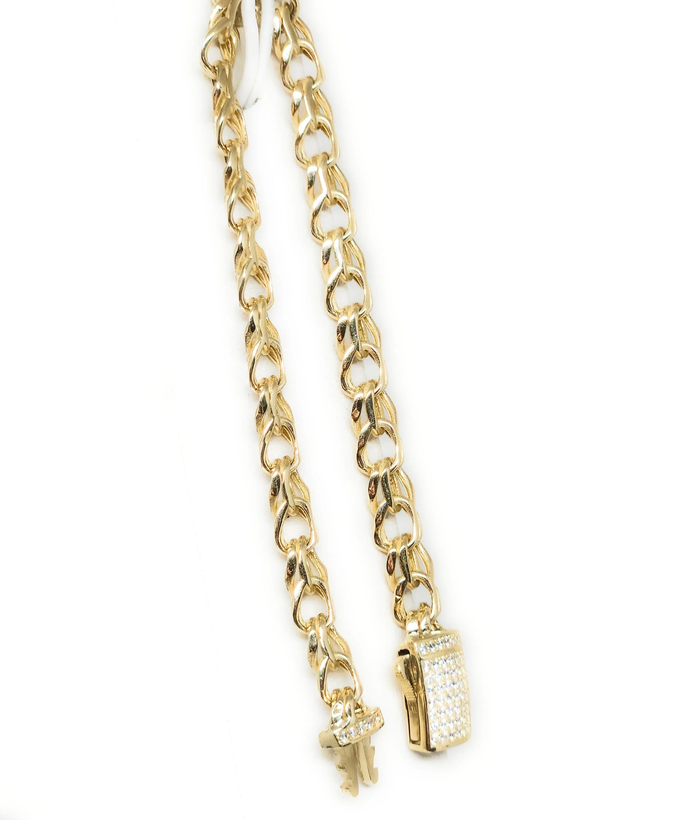 14k Solid Gold CHINO LINK Brracelet 7-8 INCH 6.8MM Width (9-10g~)