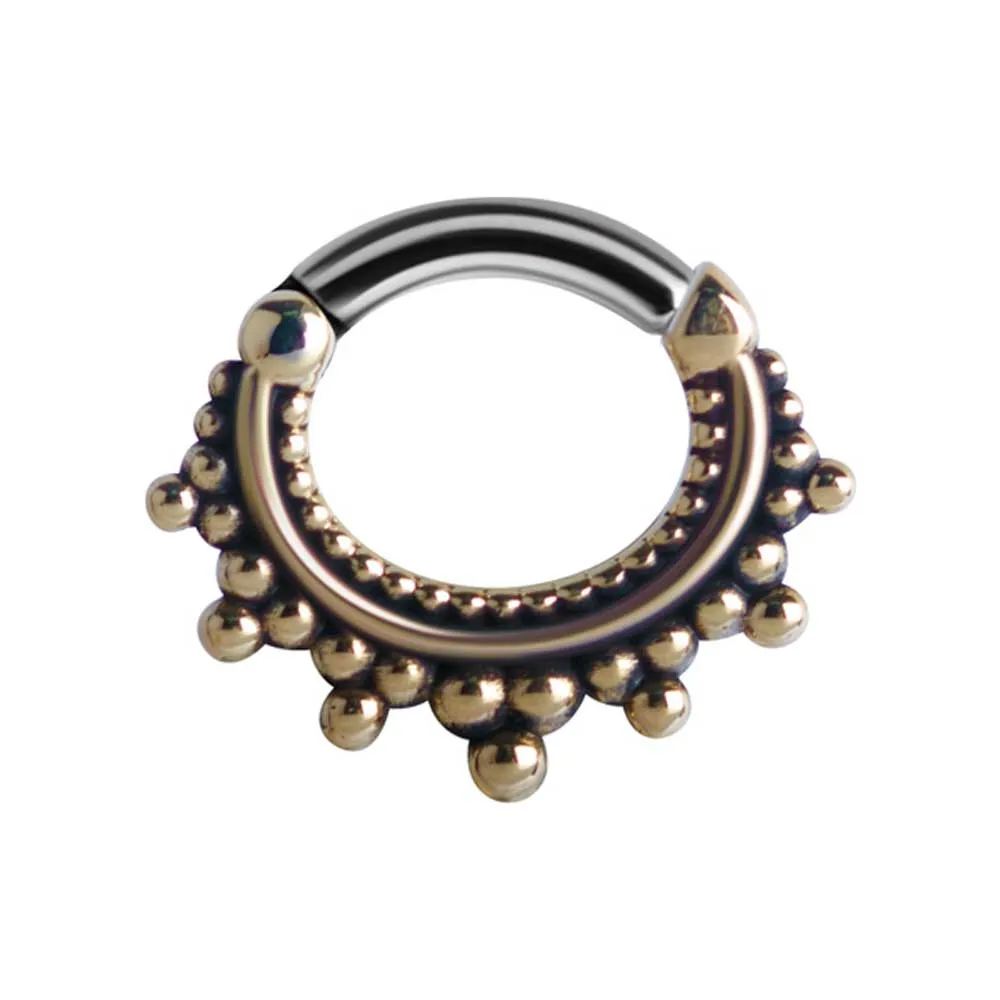 16 Gauge | Tribal Brass Balls Septum Clicker [6mm]