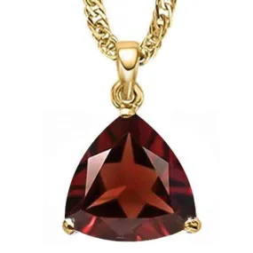 4/5 CT GARNET 10KT SOLID GOLD PENDANT