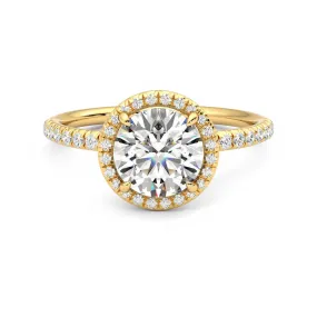 Anillo Brilliant Halo Pavé Diamante y Oro 18k