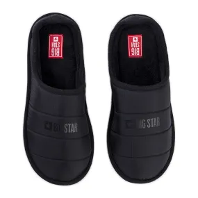 Big Star Black men's insulated slippers KK174361