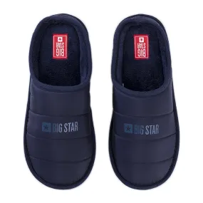 Big Star Navy blue men's insulated slippers KK174360