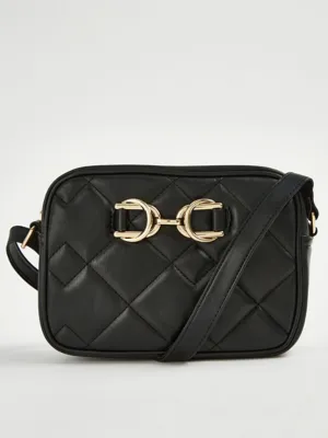 Black Quilted Boxy Camera Bag | Women | George at ASDA