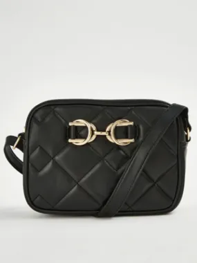 Black Quilted Boxy Camera Bag | Women | George at ASDA