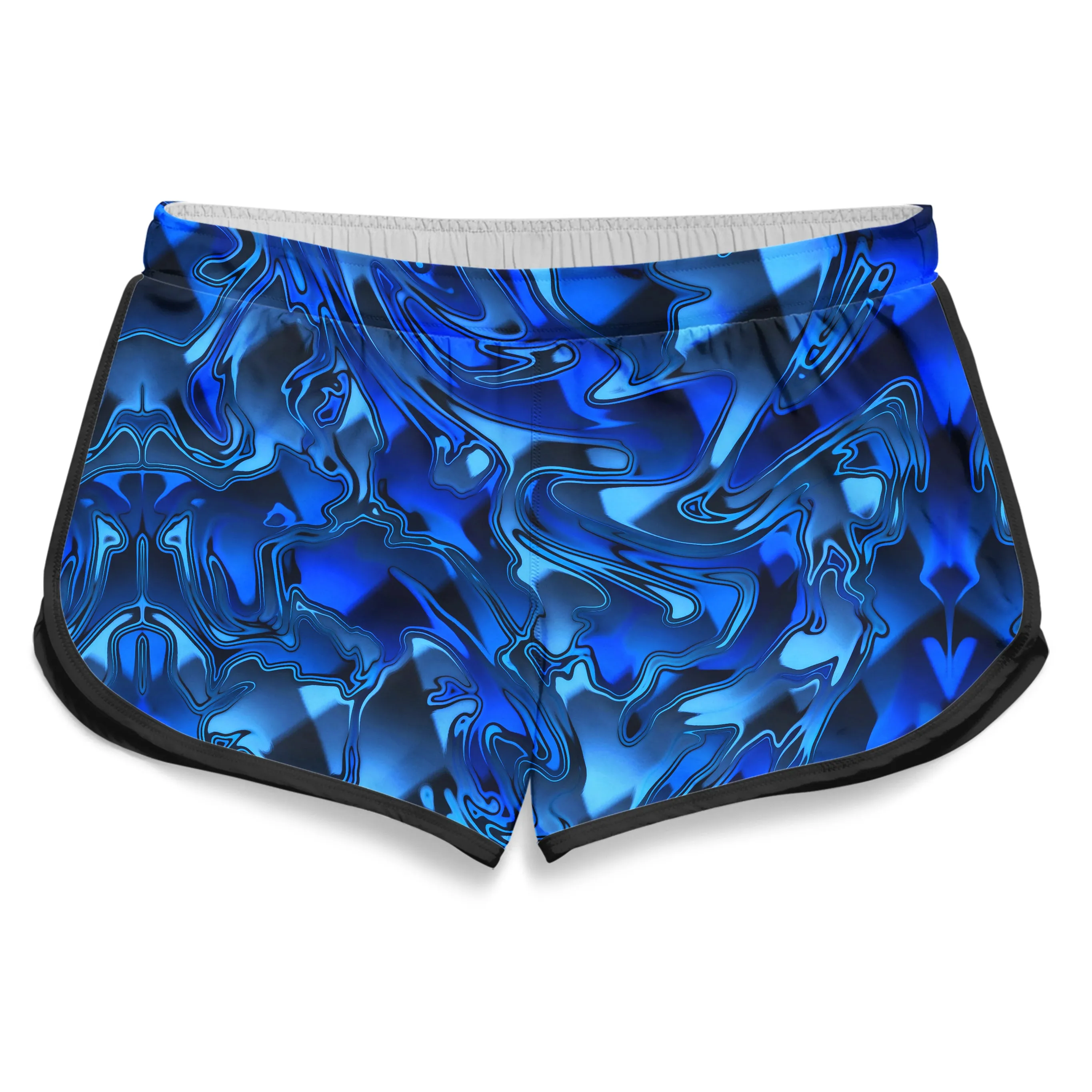 Blue Chromatic Melt Women's Retro Shorts