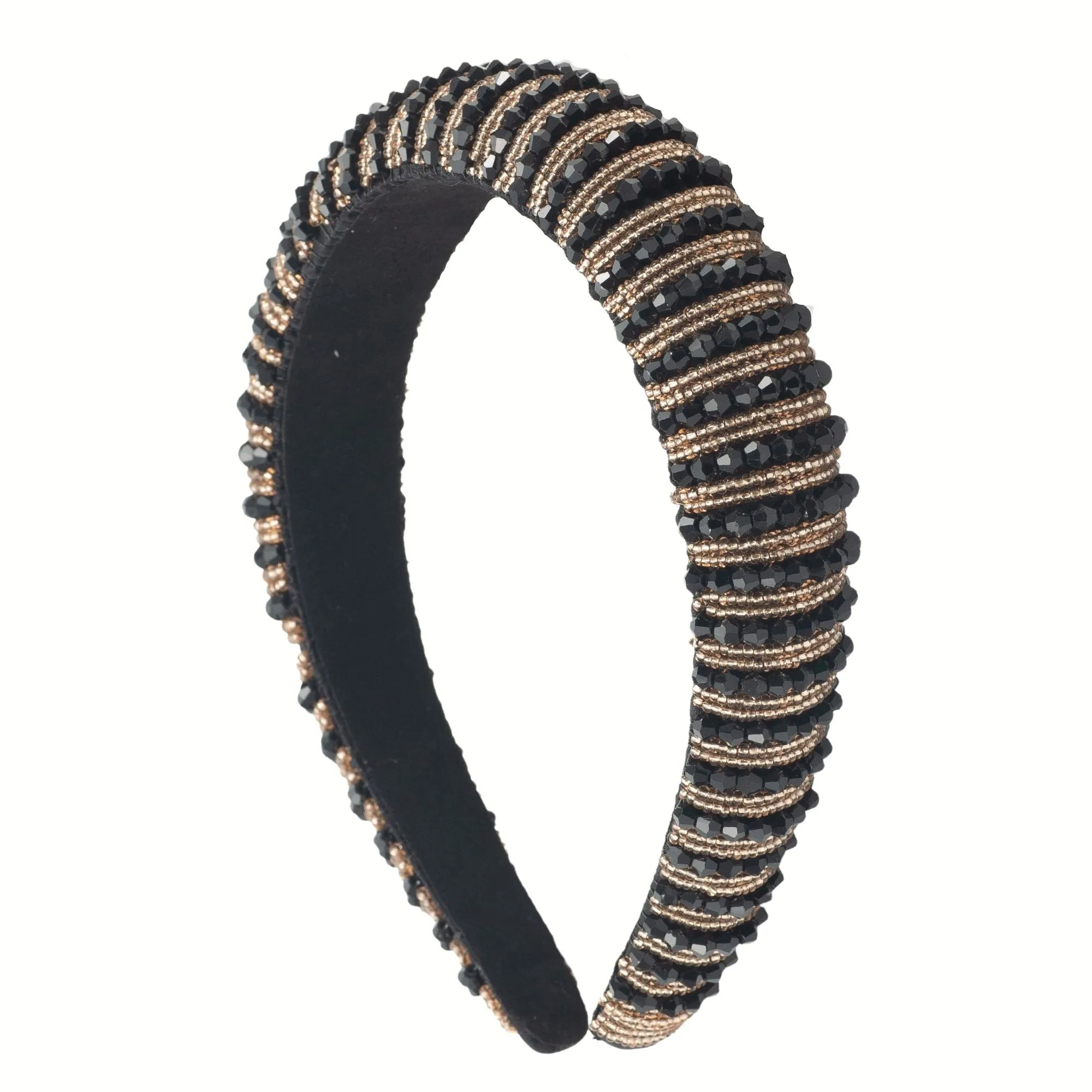 Brianna Glamband in Black & Gold