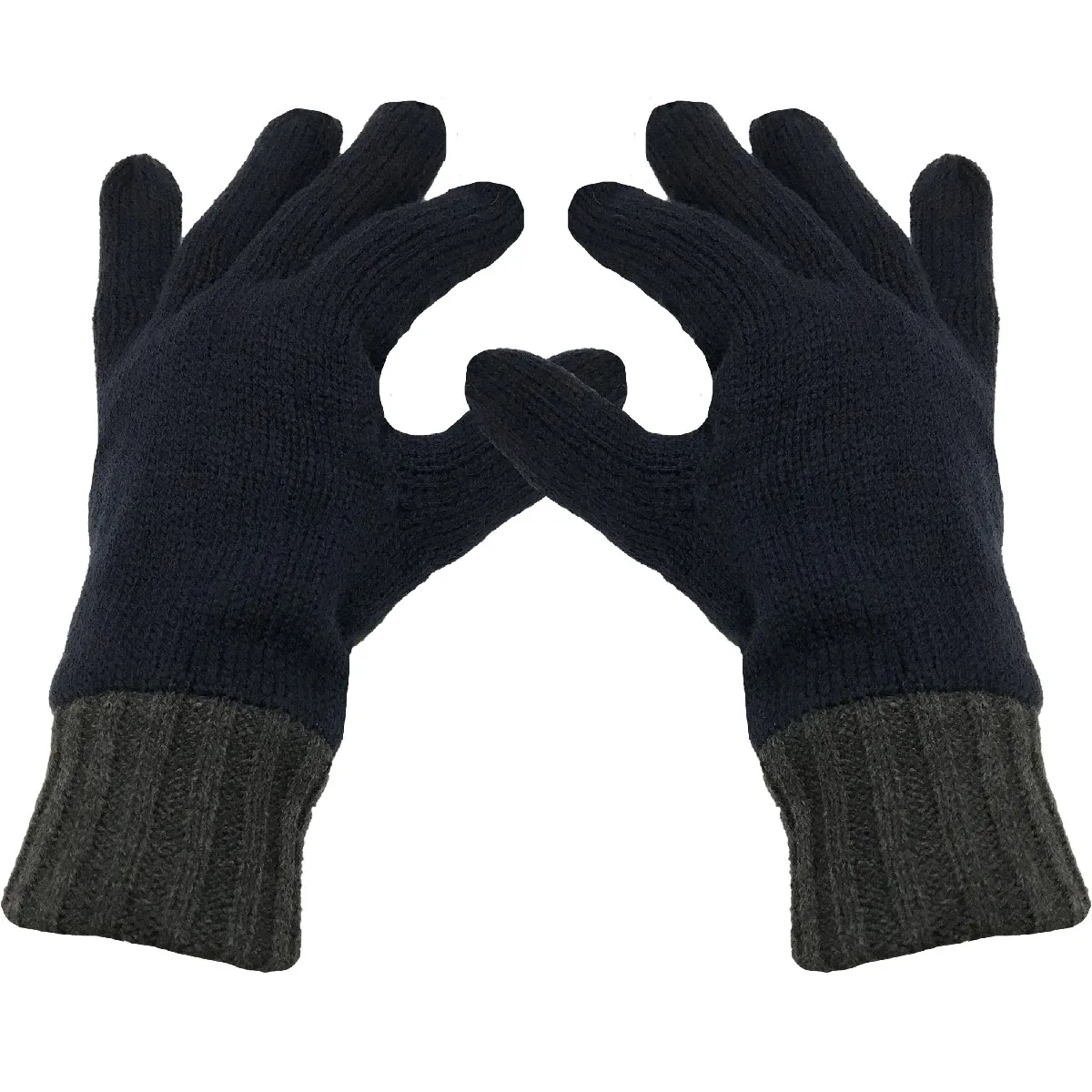 Buy Pro Climate Thinsulate 3M Mens Knitted Warm Fleece Lined Gloves Navy Thermal - Fast UK Delivery | Insight Clothing