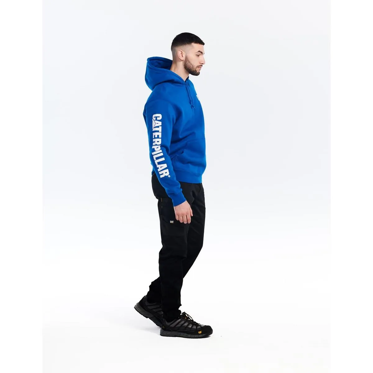 Caterpillar Trademark Banner Hooded Sweatshirt Memphis Blue