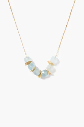 CHAN LUU GOLD COIN AND AQUA NECKLACE