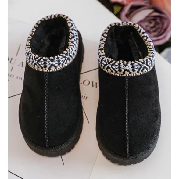 Children's Insulated Slippers Black Olivane