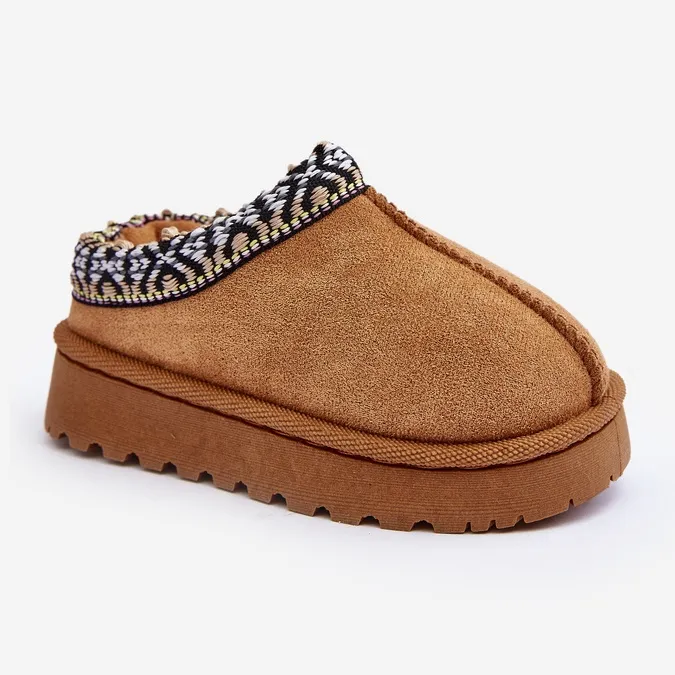 Children's Insulated Slippers Camel Olivane brown
