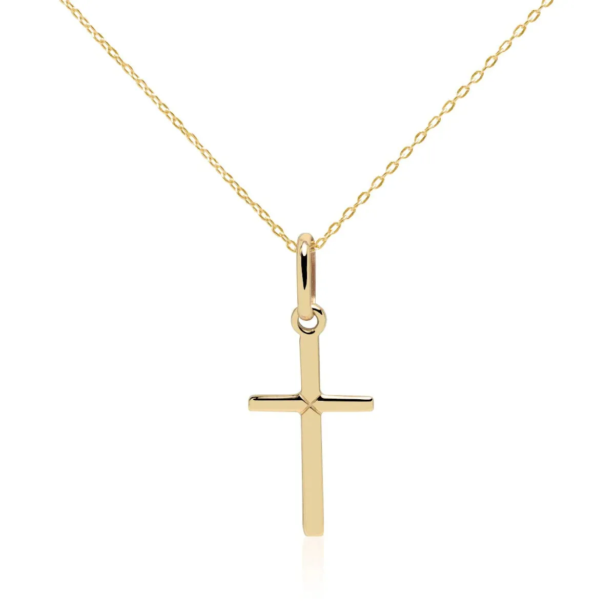 Collar Cruz Lisa 10x15mm Oro
