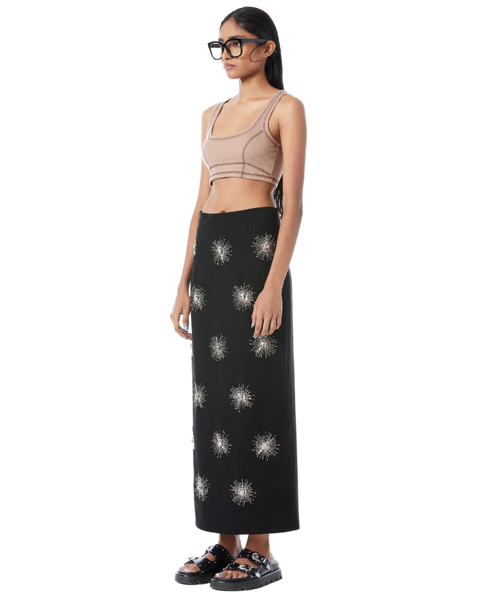 Crop Circles Skirt Black