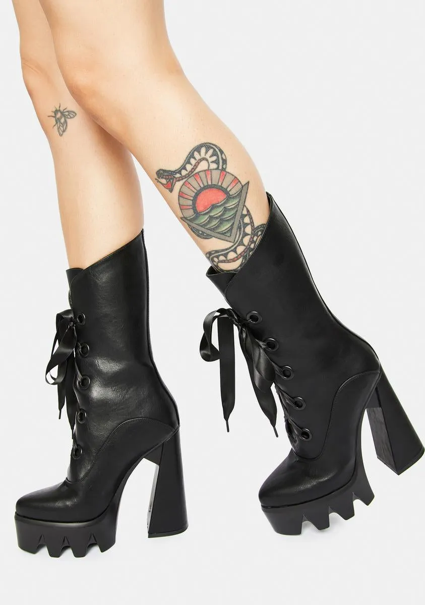 Dark Angel Platform Ankle Boots-