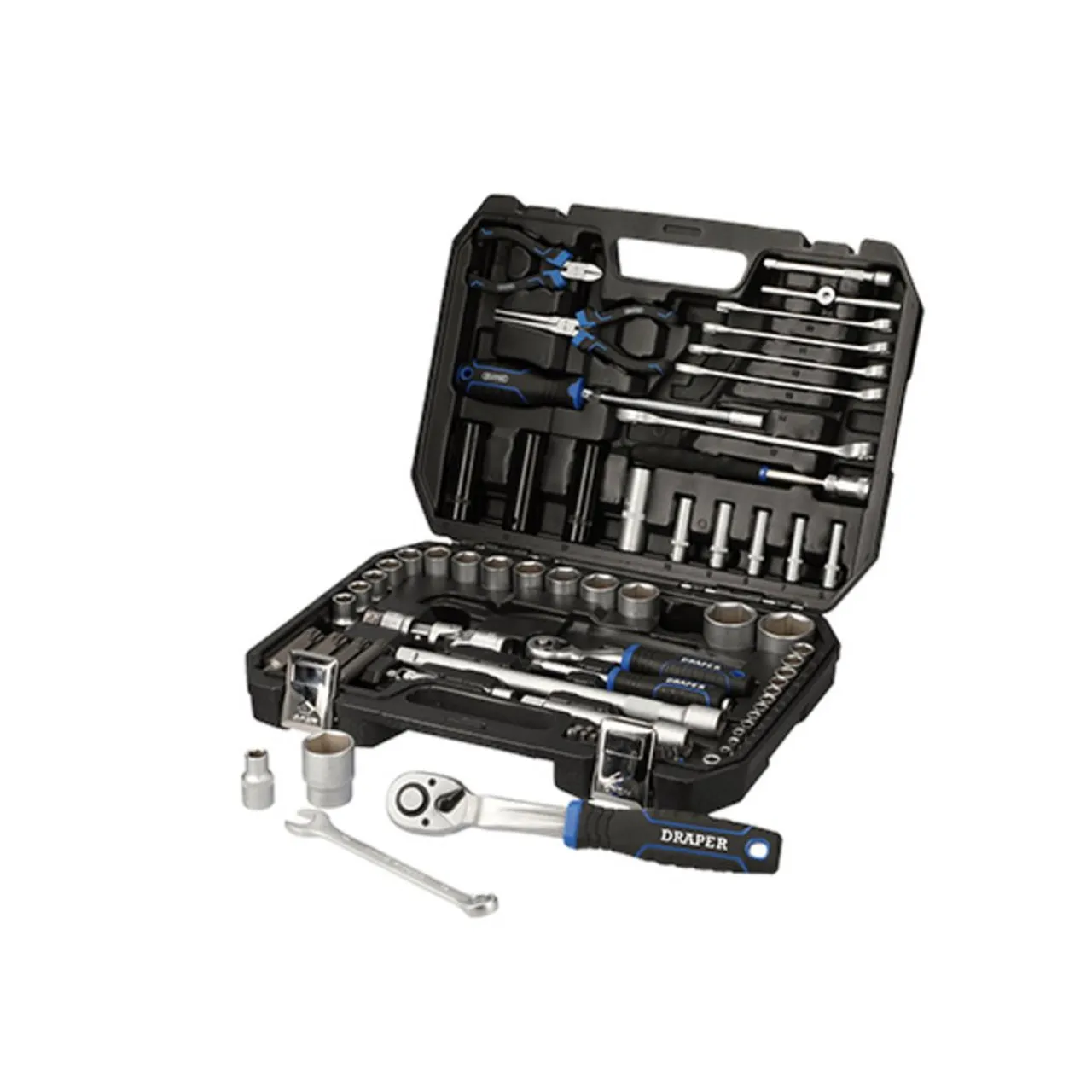 Draper 21444 HI-TORQ Metric Socket Set, 1/4" & 1/2" Sq. Dr. (83 Piece)