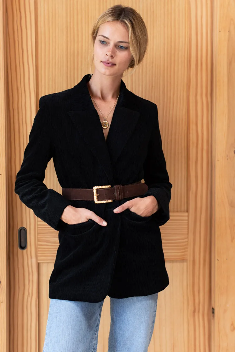 Dylan Jacket - Black Corduroy