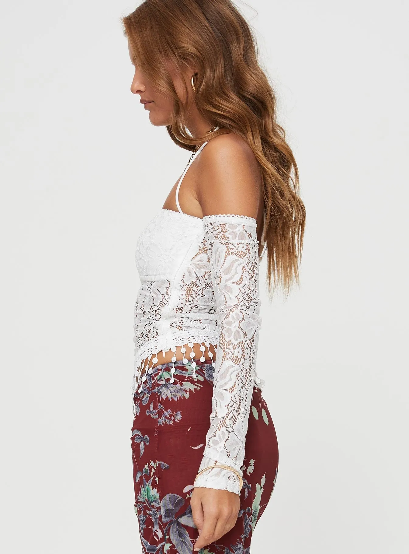 Float Lace Top White