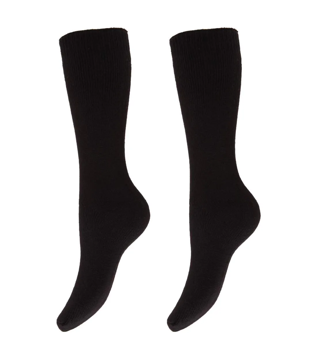 Floso Womens/Ladies Thermal Winter Wellington/Welly Boot Socks (2 Pairs) (Black) - UTW259