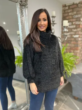 Fluffy Soft Touch Roll Neck Top