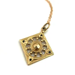 FOCUS Necklace - 14k Gold and Black Diamonds