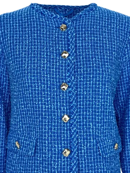 GIACCA DONNA BLU CON BOTTONI