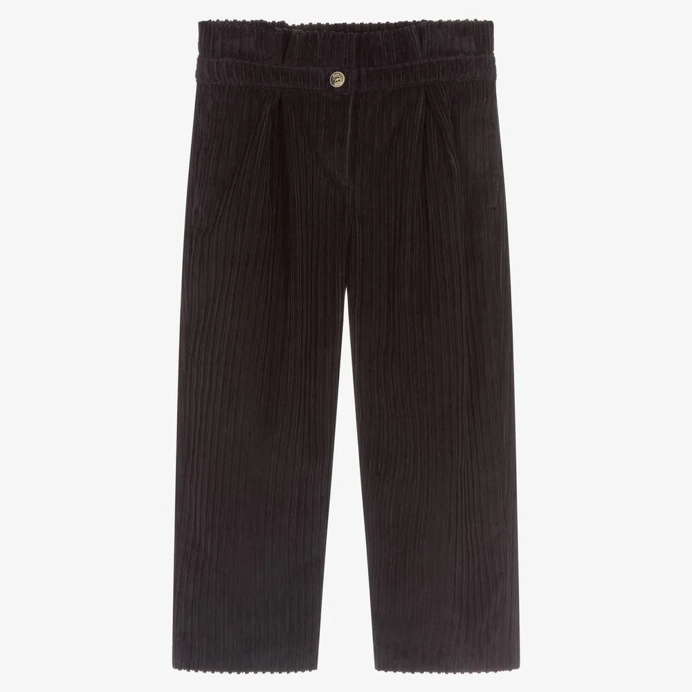 Girls Black Corduroy Trousers