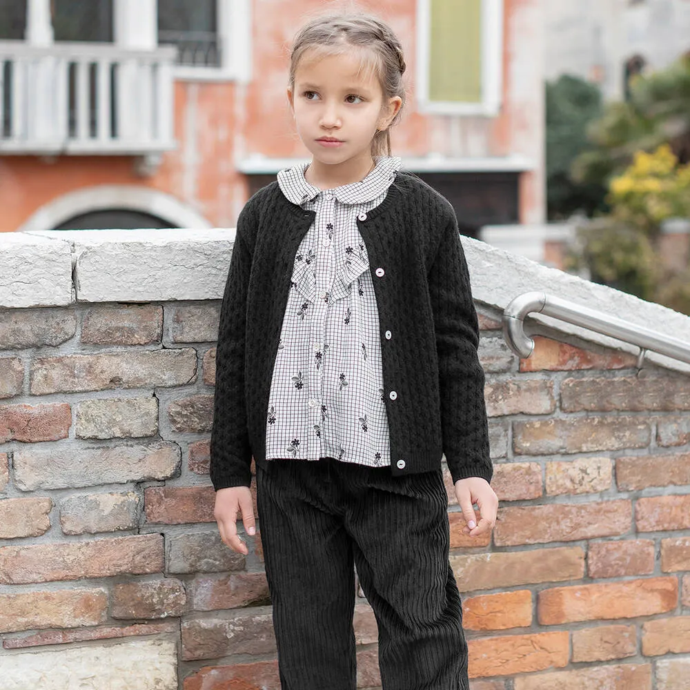 Girls Black Corduroy Trousers