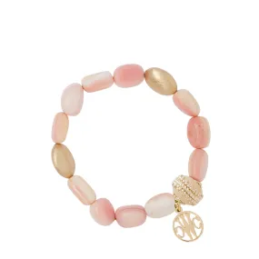 Gold Rush Pink Shell Stretch Bracelet