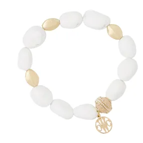 Gold Rush White Agate Stretch Bracelet