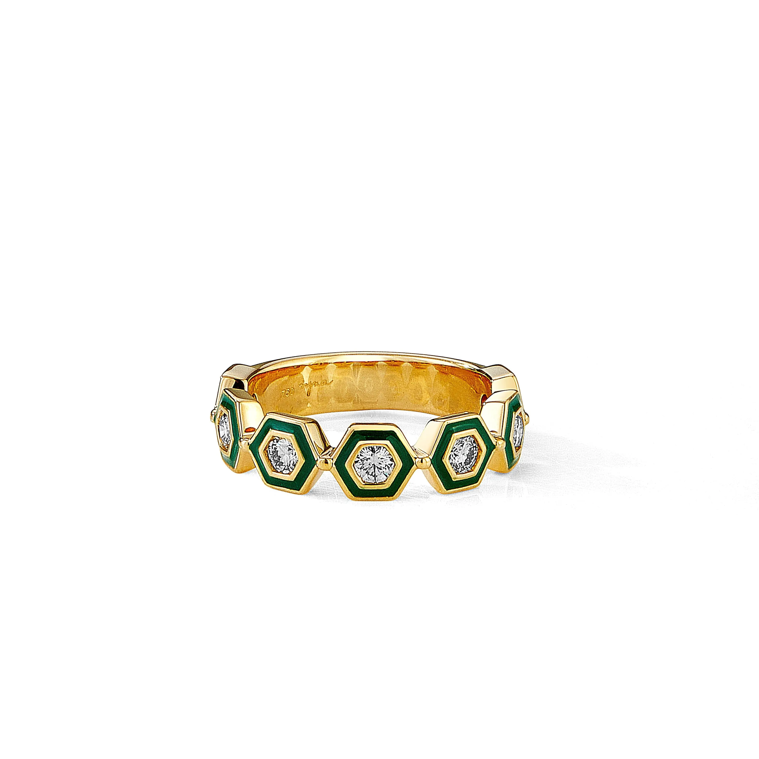 Hex Enamel Ring