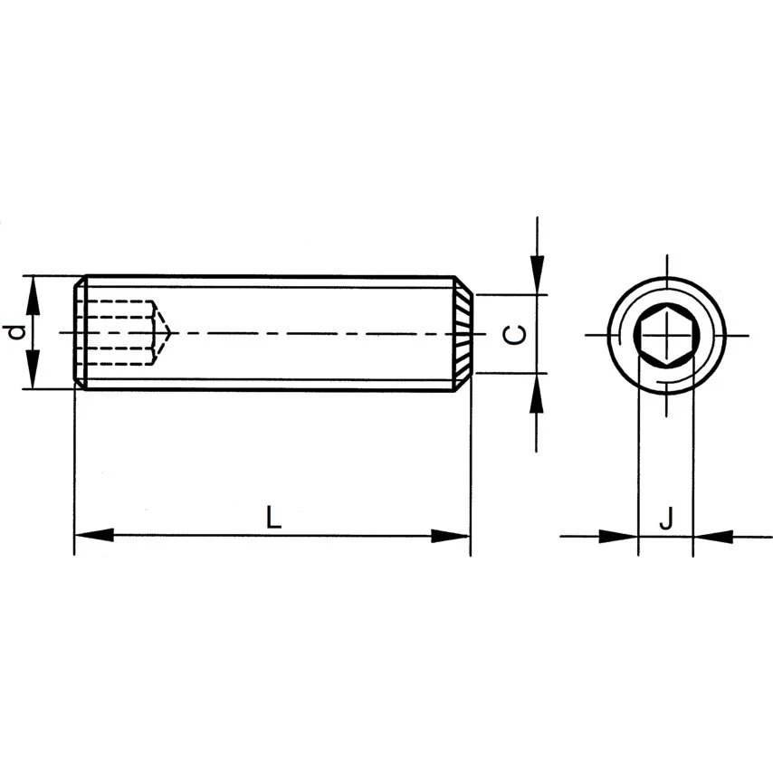M5x25 SKT SET SCREW - KNURLED CUP POINT (GR-45H) (14.9)