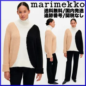 marimekko  |Casual Style Unisex Wool Nylon Rib Long Sleeves High-Neck