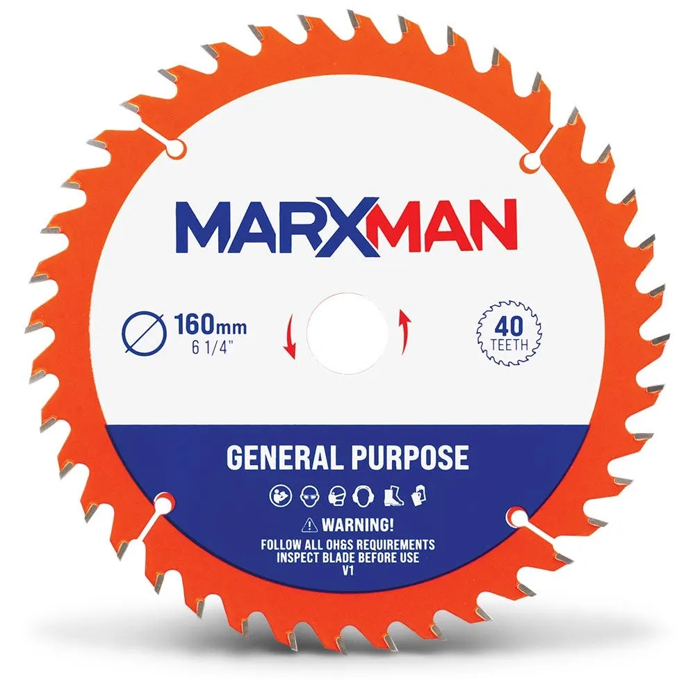 MARXMAN 160mm 40T TCT Wood G/Purpose Circular Saw Blade MMCSS16040