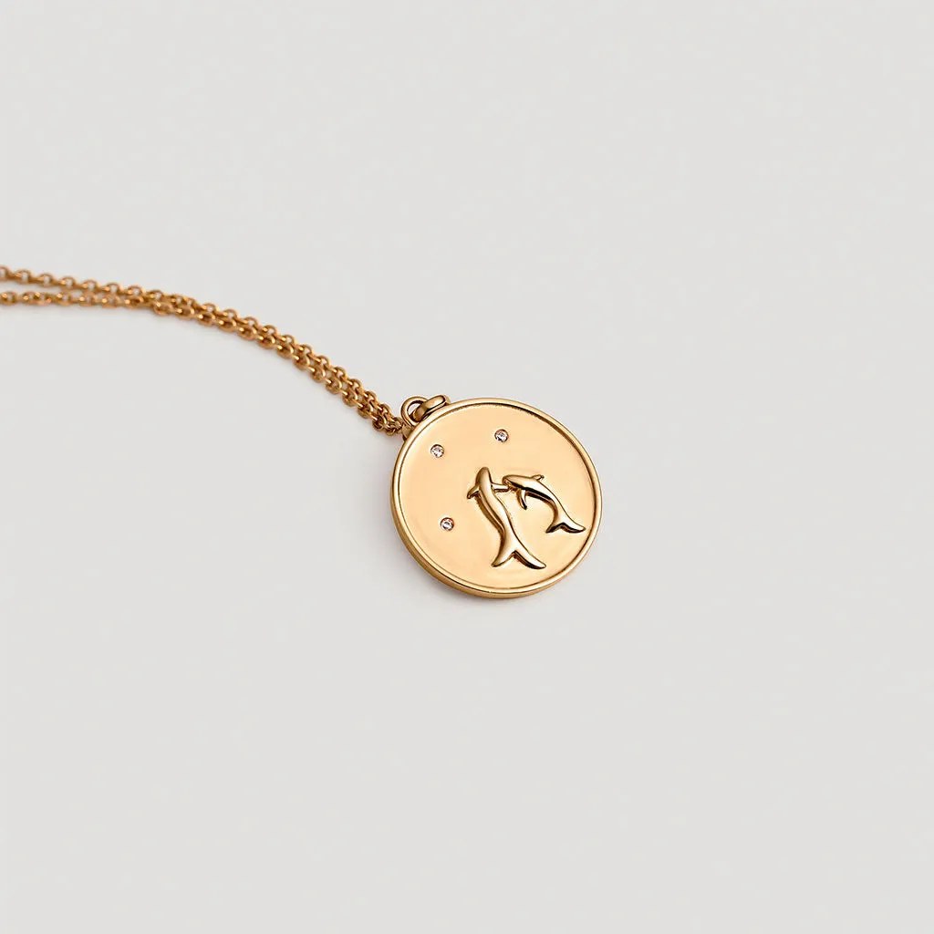Medalla Zodiaco PISCIS bao de oro