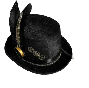 Men and Women Punk Gothic Victorian Steampunk Gears Compass Top Hat