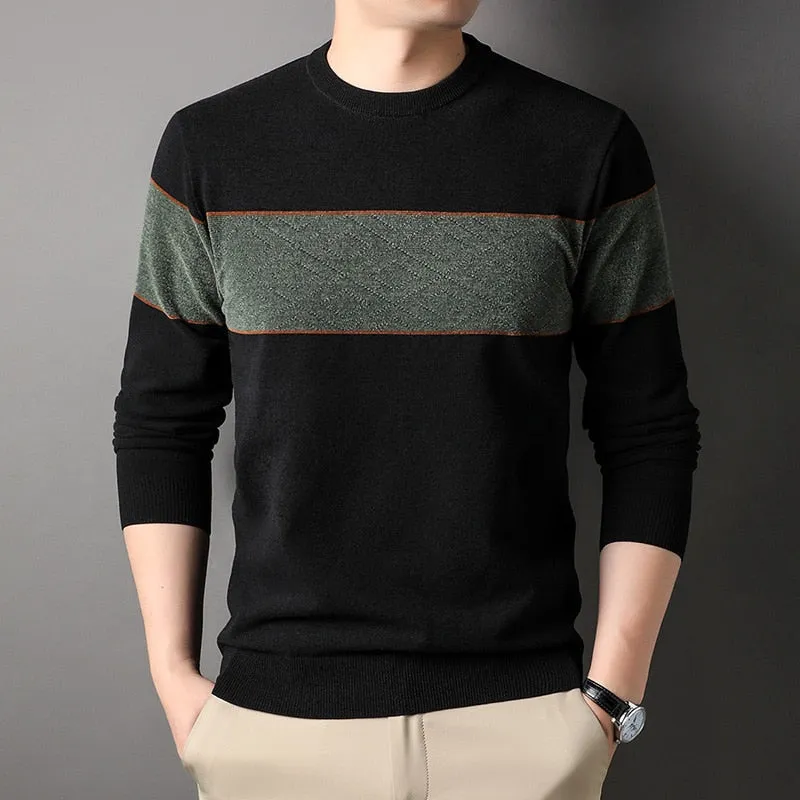 Men's Casual Style Thick Winter Warm O-Neck Knitted Pullover Sweater