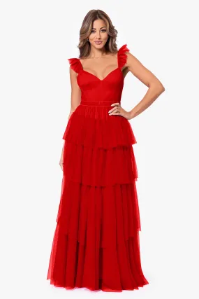 Mina Tiered Mesh Ballgown
