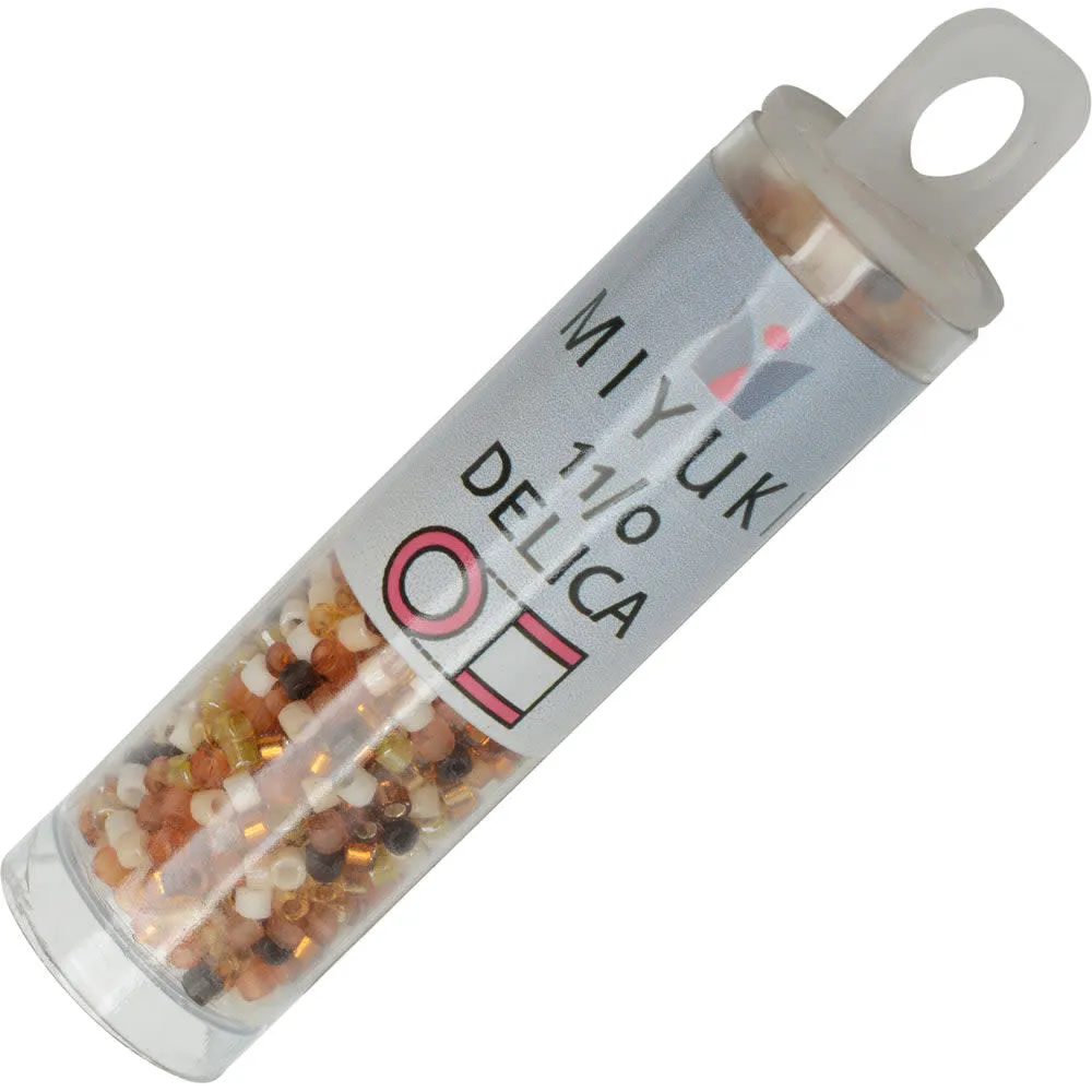 Miyuki Delica Seed Beads, 11/0 Size, #MIX04 Wheatberry Mix (7.2 Gram Tube)