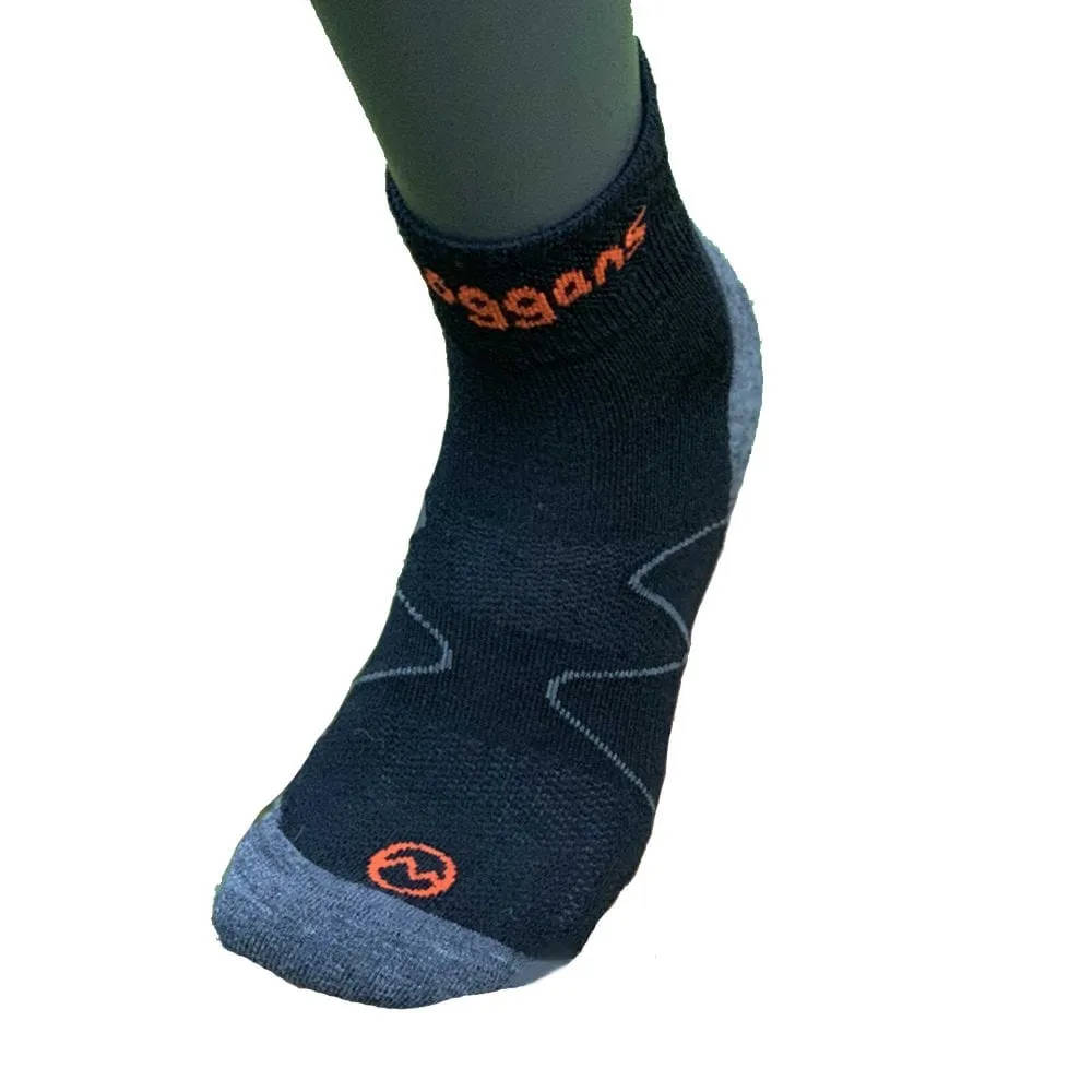 Moggans  Lightweight Merino Ankle Socks Black