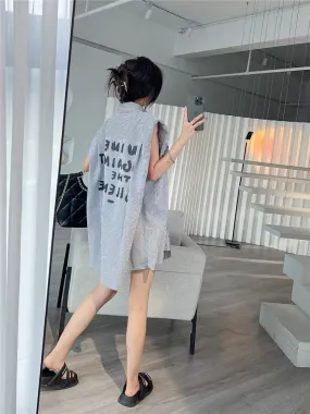 Mrs. Shao's fashionable sleeveless shirt and shorts two-piece set for women summer wear 2023 new loose casual Internet celebrity