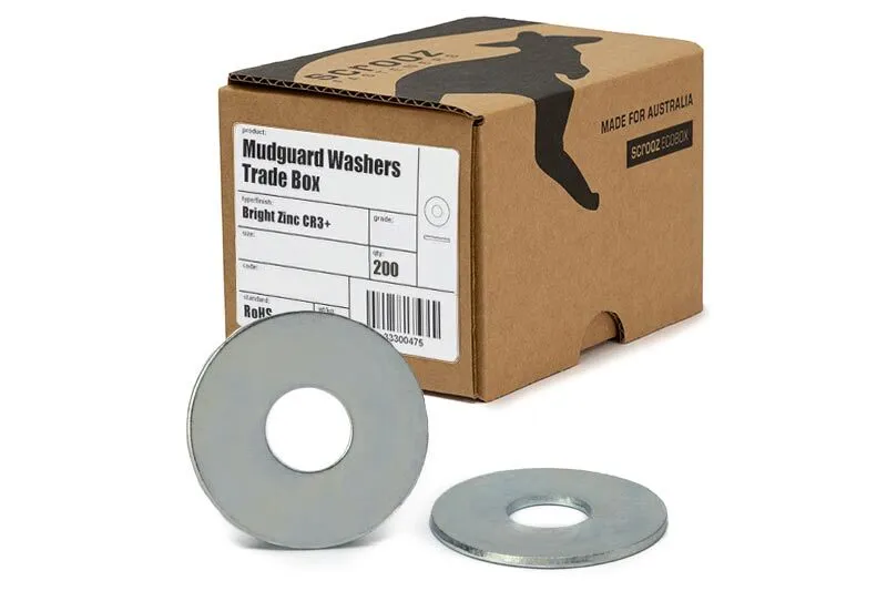 Mudguard washers M8 x 25mm zinc box 200