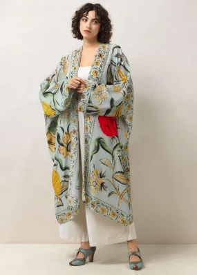 One Hundred Stars Joy Long Kimono Aqua