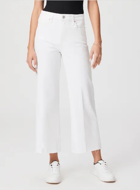 Paige Anessa Raw Hem Denim in Crisp White