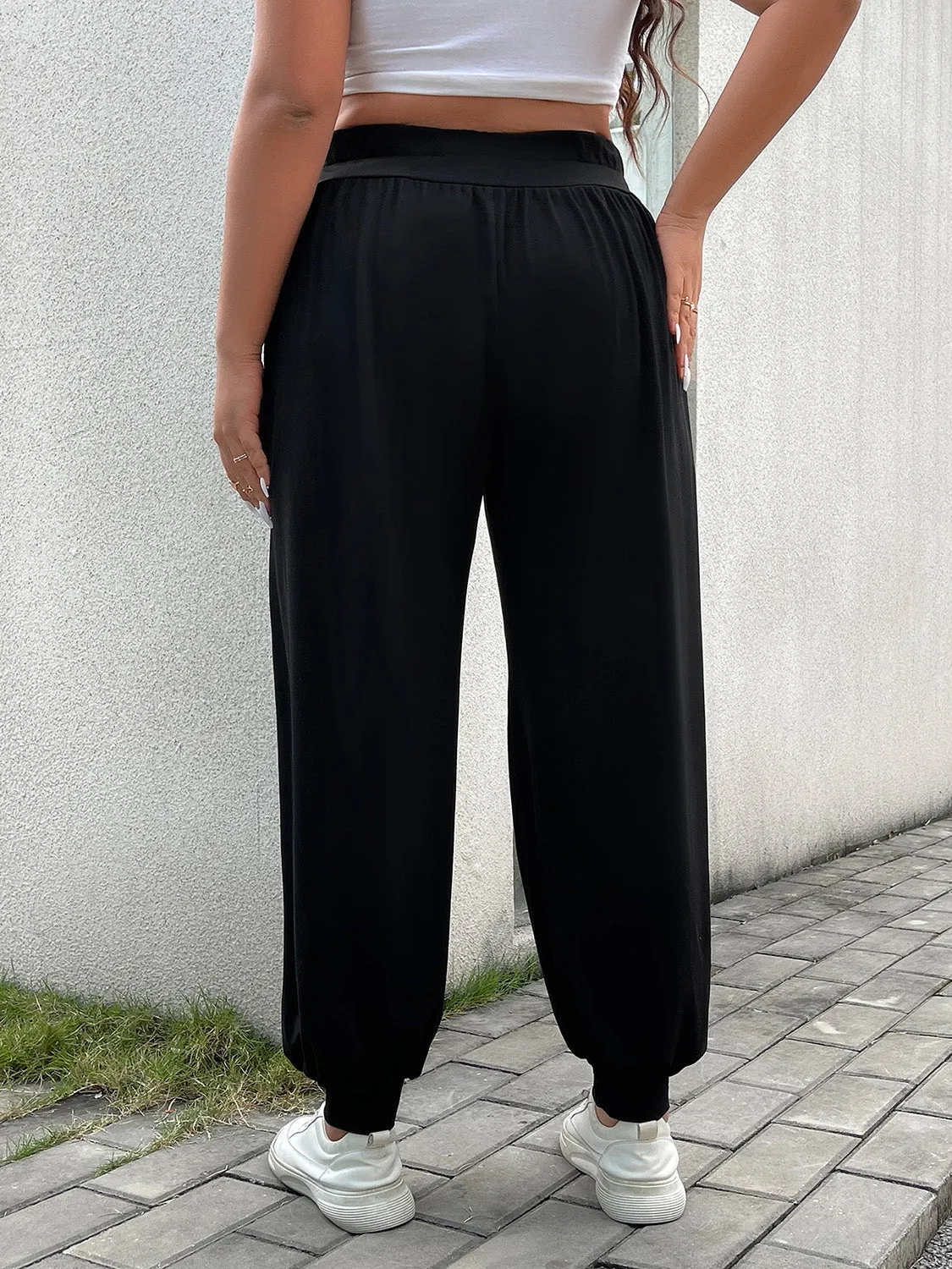 Plus Size Wide Waistband Joggers