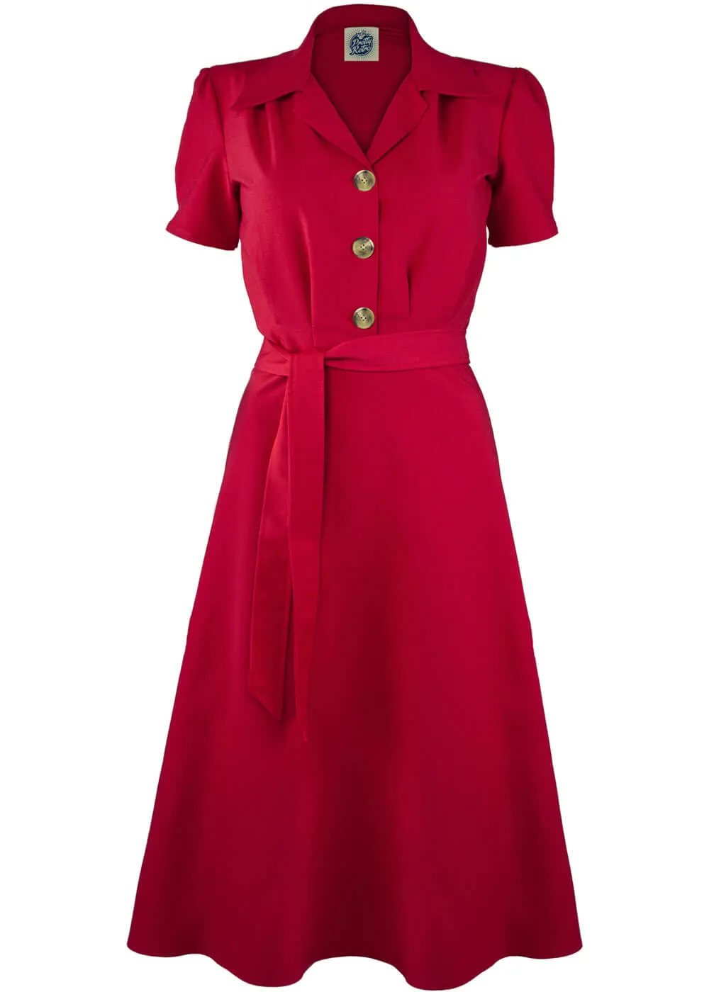 Pretty Retro Landgirl 40's A-Line Dress Red