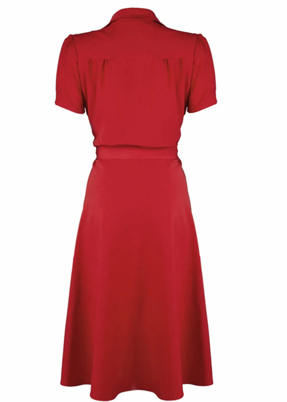 Pretty Retro Landgirl 40's A-Line Dress Red