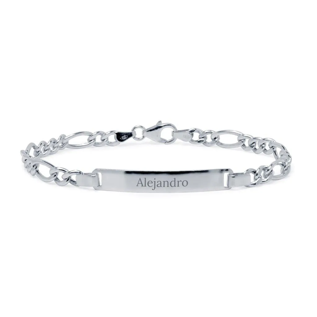 Pulsera Fígaro Hueca 5mm Plata