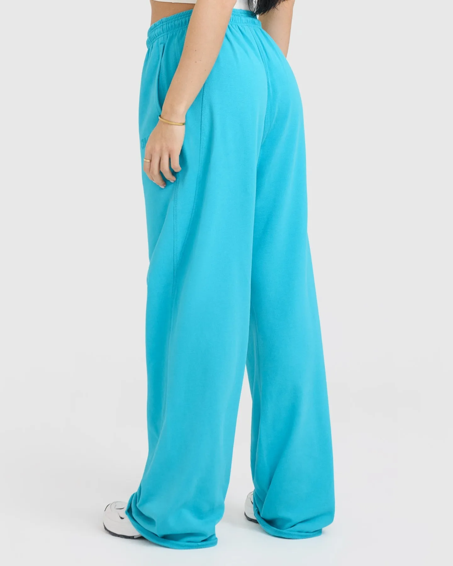 Raw Lounge Wide Leg Joggers | Aqua Blue