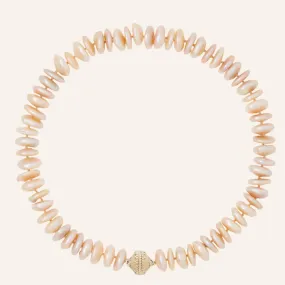 Rondelle Champagne Coin Pearl Necklace