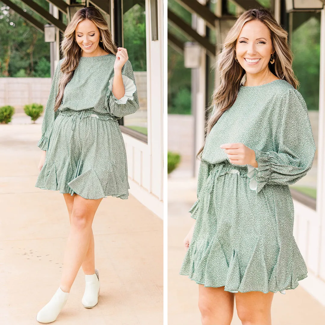 Warming Up to You Romper, Dark Sage